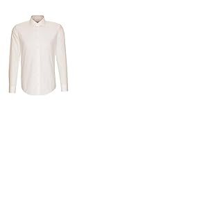 Seidensticker Business Hemd Slim Fit B&uuml;gelfrei Kent Langarm Chemise d'affaires, Ivoire (Ecru 21), 50 EU Homme