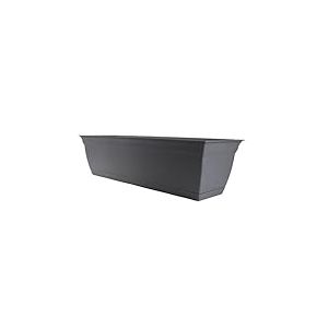 The HC Companies Eclipse Pot de Fleurs rectangulaire de 61 cm pour intérieur et extérieur avec Soucoupe Amovible pour Fleurs, Herbes aromatiques, Gris Chaud