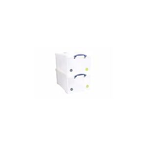 Really Useful Box Lot de 2 boîtes de rangement en plastique transparent 64 l