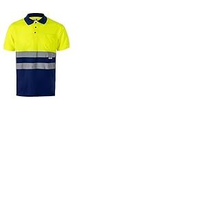 VELILLA 173 Polo Bicolore Manches Courtes Optima Visibilit&eacute;; Couleur Bleu et Jaune Fluor; Taille 5XL, Bleu et Jaune Fluo, 5XL