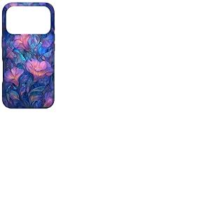 Design Floral - Violet & Bleu Coque pour iPhone 17 Pro