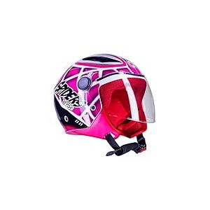 One by Camamoto | Casque Spiderman pour Fille, Homologu&eacute;, Moto et Scooter, Taille L (51-52 cm), Fermeture Microm&eacute;trique, Junior