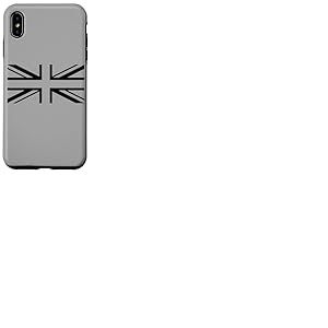 Drapeau Union Jack Noir Grande-Bretagne Angleterre Coque pour iPhone XS Max