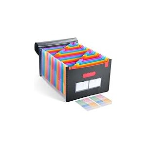 Trieur Document 25 Compartiments A4, Extensible Classeur A4 Accordéon Range Document Bureau, Rangement Papier Administratif