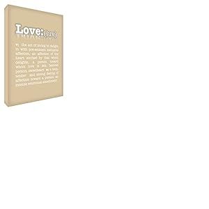 Feel Good Art The Meaning of Love Gallery Toile avec panneau avant massif Beige 30 x 20 x 4 cm