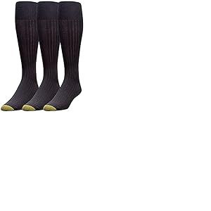 GOLDTOE Lot de 3 paires de chaussettes d&eacute;contract&eacute;es pour homme, Noir, XL