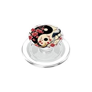 Arbre Sakura Style Yin Yang en 90s esthétique Retro Harajuku PopSockets PopGrip pour MagSafe