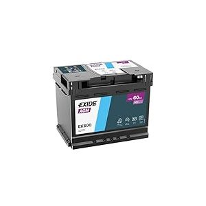 Exide EK600 - Batterie Voiture AGM - 12 V 60Ah 680A - Compatible Start and Stop