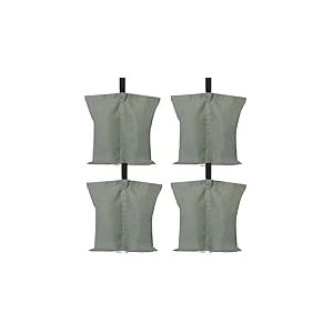 ABCCANOPY Lot de 4 Sacs de lestage de tonnelle résistants de qualité Industrielle à Double Couture, Poids pour belvédère, Parasol de terrasse, mobilier d'extérieur (Gris)
