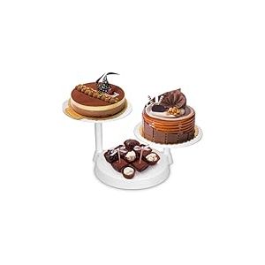 Présentoir à Gateaux à 3 Étage, Uten 11in Plateau Support Gateau, Tiered Patisserie Presentation pour Fête de Noël, Mariage, Anniversaire, Buffet Evenement