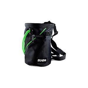 Sukoa Sac à Craie pour Escalade, Sac à Craie avec Ceinture à Clip Rapide et 2 Grandes Poches à Fermeture éclair, équipement d'escalade (Vert)