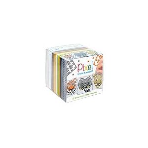 PixelHobby P29026-Kit de Bricolage Animaux Sauvages, système d'encastrement comme Loisir créatif pour Enfants à partir de 6 Ans, boîte à Cubes avec Motifs et carrés de Pixels, P29026, Multicoloured