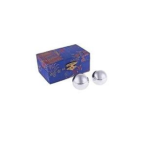 lachineuse - Coffret Boules Qi Gong en Métal - Boules Chinoises Anti Stress ⌀ 35 mm - Boules de Santé en Acier - Coffret Cadeau Relaxation Zen - Idée Objet Asiatique Asie Japon Chine - Coloris Bleu