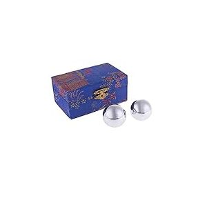 lachineuse - Coffret Boules Qi Gong en Métal - Boules Chinoises Anti Stress ? 35 mm - Boules de Santé en Acier - Coffret Cadeau Relaxation Zen - Idée Objet Asiatique Asie Japon Chine - Coloris Bleu