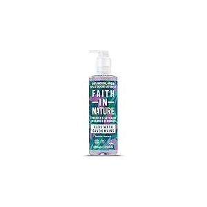 Savon Mains Naturel Lavande & Géranium Faith In Nature, Apaisante, Vegan & Cruelty Free, Sans Parabènes & SLES, 400ml