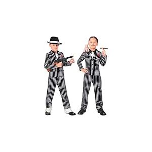 W WIDMANN MILANO Party Fashion - Costume enfant gangster, costume à rayures, criminel, patron de la mafia, costumes de carnaval