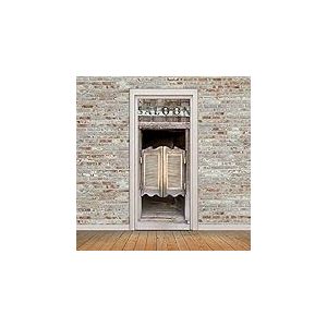 WALPLUS Porte panoramique de superbes Saloon Décoration murale Stickers muraux Salon Chambre d'enfant Restaurant Hôtel Café Bureau Décor amovible Stickers autocollants, Multicolore
