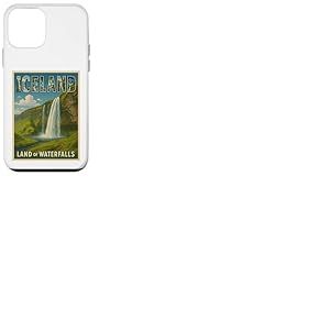 Poster Souvenir de Voyage Vintage Cascade d'Islande Coque pour iPhone 12 Mini