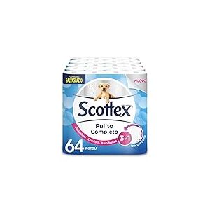 Scottex Lot de 64 rouleaux de papier toilette propre