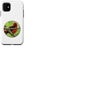 Photographie colorée de tangara écarlate motif oiseau Coque pour iPhone 11
