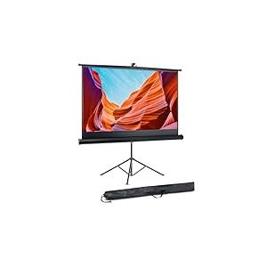 Pyle &Eacute;cran de Projection 100&Prime; avec support&ndash; &Eacute;cran Vid&eacute;oprojecteur Enroulable, Portable avec Tr&eacute;pied, Montage Mural/Plafond, Format 16:9, Compatible Full HD/4K, Id&eacute;al Pr&eacute;sentations, Home Cin&eacute;ma, Bureau