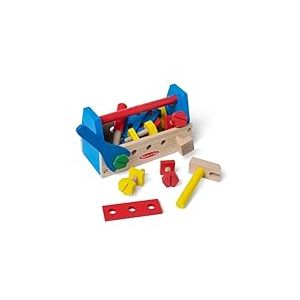 Melissa & Doug Caisse &agrave; Outils en Bois, 24 pi&egrave;ces, Jouet &eacute;ducatif et cr&eacute;atif de qualit&eacute; superieure, Jouets de d&eacute;veloppement, Jouet Montessori, Cadeau pour gar&ccedil;ons et Filles de 3 4 5 6 7 Ans