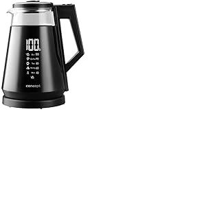 CONCEPT Hausger&auml;te RK4170 Bouilloire en verre avec filtre anti-calcaire, 1,7 l, 1700 W, en verre, thermo-r&eacute;gulation, Strix, Swachrz