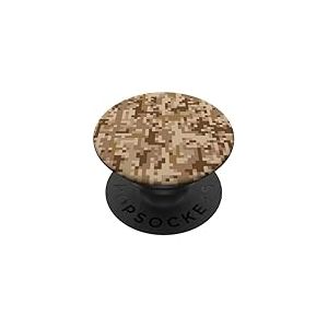 Camouflage numérique Desert à Pixels carrés, Camouflage de Chasse PopSockets PopGrip Adhésif