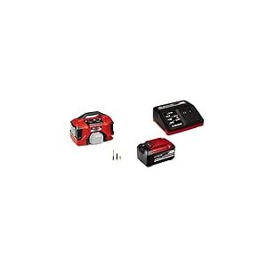 Einhell Compresseur sans fil PRESSITO 18/21 Power X-Change (Li-Ion, 18 V, pompes haute et basse pression, affichage numérique de la pression, arrêt automatique) avec Chargeur et Batterie 5,2Ah