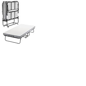VEVOR Lit d'appoint, 96,5 x 190 cm, lit pliant avec matelas 10 cm, lit jumeau pliable portable avec cadre en m&eacute;tal robuste et matelas en mousse &agrave; m&eacute;moire de forme, lit rabattable pour adultes, invit&eacute;s