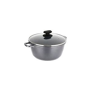 Sitram 714222 Faitout Fonte Aluminium Intérieur effet Pierre Ø24cm H11cm - Revêtement anti-adhésif 2 couches sans PFOA, Couvercle Vapeur en Verre, Poignées fonte d'aluminium - Tous feux dont induction
