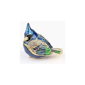 SEVENBEES Boîte à bijoux en forme d'oiseau en métal émaillé - Figurines d'animaux de collection - Organisateur de bijoux de mariage