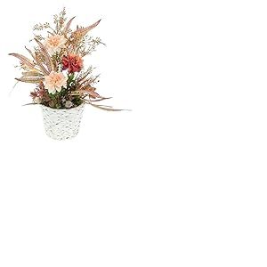 Fleurs artificielles Dahlias en Pot 50 cm Arrangement Floral D&eacute;coration pour Halloween Automne Fleurs d'automne D&eacute;coration d'automne Fleurs artificielles Plante Artificielle Fleurs en Soie