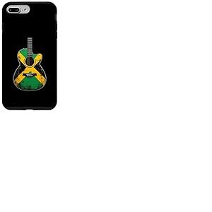 Drapeau Jamaïque Guitare Acoustique Rétro Drapeau Jamaïque Coque pour iPhone 7 Plus/8 Plus