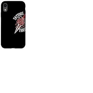 Tattoos Are Trashy Rose Dague Anti Tatouage Opinion Coque pour iPhone XR