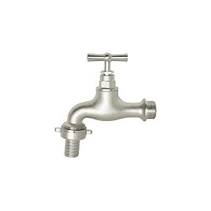 SOMATHERM FOR YOU, Robinet de puisage à potence chromé, mâle 1/2", raccord 3/4", corps laiton nickelé CW617N, pression max 10 bars, température max 90°C, norme ACS, facile à entretenir