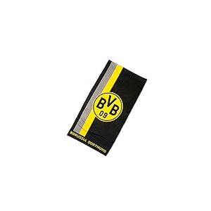 Borussia Dortmund Serviette de Bain ray&eacute;e Coton Noir/Jaune 70 x 140 cm