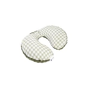 Medi Partners Coussin Voyage Enfant de Cou pour Bebe Repose Tete Voiture Oreiller Voyag - 100% Coton/Minky Oreill Cale Nuque Tour du Voiture Avion Bébé (Grille avec Olive Minky)