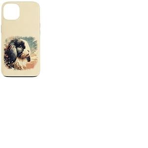 Lapin à Oreilles de Lapin rétro Vintage Illustration Artistique Coque pour iPhone 13