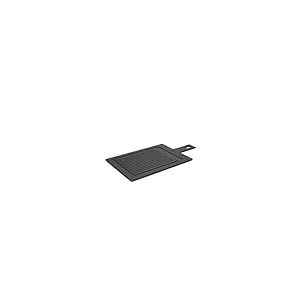 Woll Cut & Serve Planche à découper avec rainures 44 x 23 cm Hauteur 7 mm en papier composite certifié FSC, sans BPA et COV, résistante à la chaleur jusqu'à 175 °C, passe au lave-vaisselle, noir mat