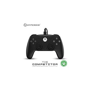 Hyperkin The Competitor Manette filaire pour Xbox Series X|S, Xbox One et PC &ndash; Joysticks &agrave; effet Hall et d&eacute;clencheurs d'impulsion, disposition sym&eacute;trique, USB-C, anti-d&eacute;rive, D-Pad de pr&eacute;cision