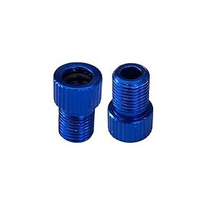 cyclingcolors 2X Embout Adaptateur raccord connecteur Pompe vélo Valve Presta Dunlop Schrader Chambre à air Pneu compresseur, Bleu