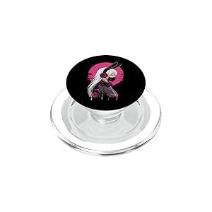 Cyberpunk Girl avec Masque Sci-FI Anime Manga Oreilles De PopSockets PopGrip pour MagSafe