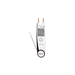Thermomètre IR et thermomètre à piquer (HACCP) ebro TLC 750i Optique 2:1-50 - +250 °C conforme HACCP, mesure par contact, mesure IR sans contact, IP65