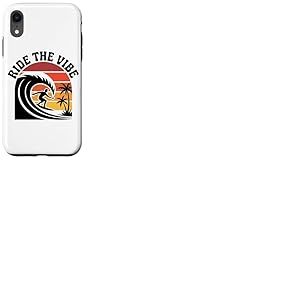 Chemise Ride The Vibe T-Shirt Graphique Cool Retro Surf Wave Sunset Coque pour iPhone XR