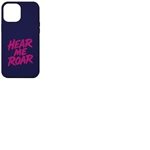 Hear Me Roar Brosse rétro Motif Chat Sauvage Rose Coque pour iPhone 12 Pro Max