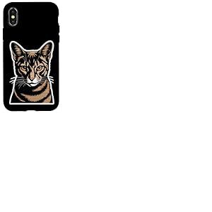 Newspaper Art Chausie Jungle Curl Cat Coque pour iPhone X/XS