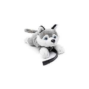 Uni-Toys Peluche Husky (avec Laisse) - 22 cm (Longueur) - Chien en Peluche, Animal de Compagnie - Doudou