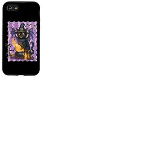 Chaudron magique chat noir nuit Halloween Coque pour iPhone SE (2020) / 7 / 8