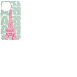 Tour Eiffel Paris France Vintage Rose Graphique Coque pour iPhone 15